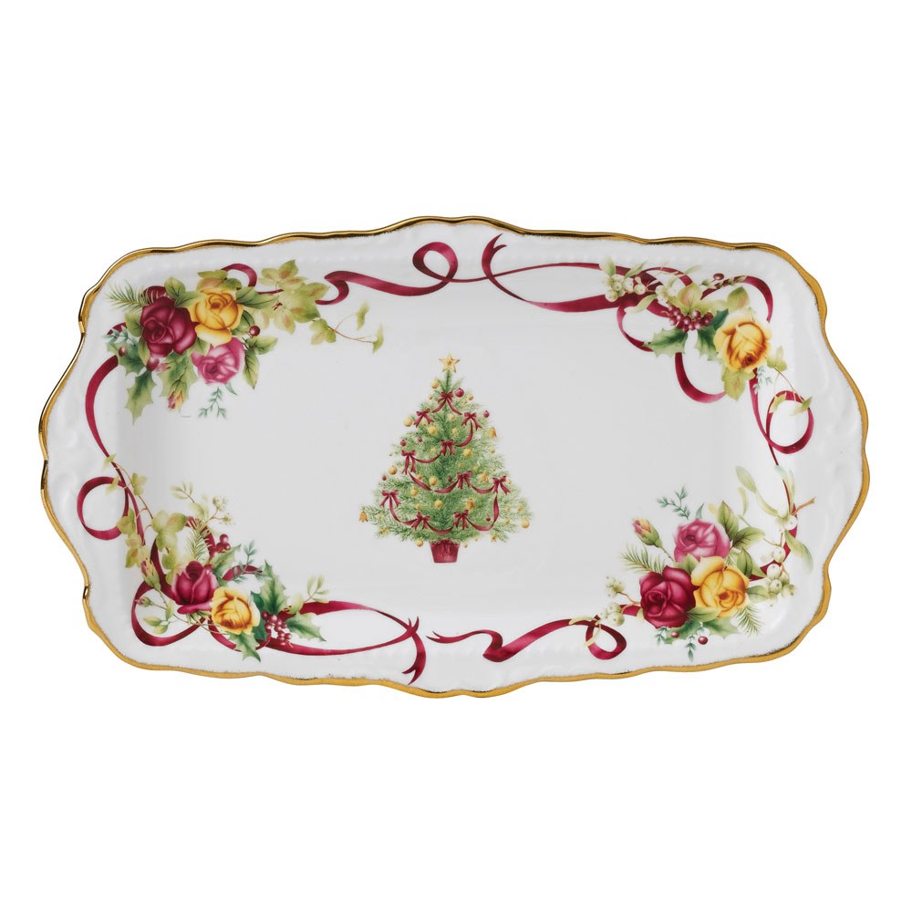 Royal Albert Old Country Roses Christmas Tree Serving Tray