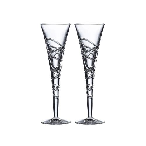 Saturn Nouveau Crystal Flute Set Of 2