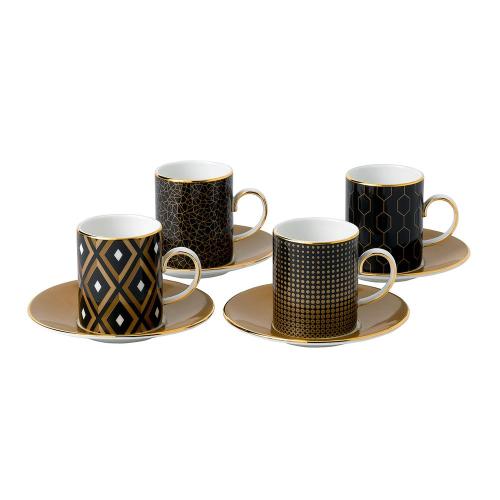 Gio Gold Espresso Cups & Saucers Set of 4